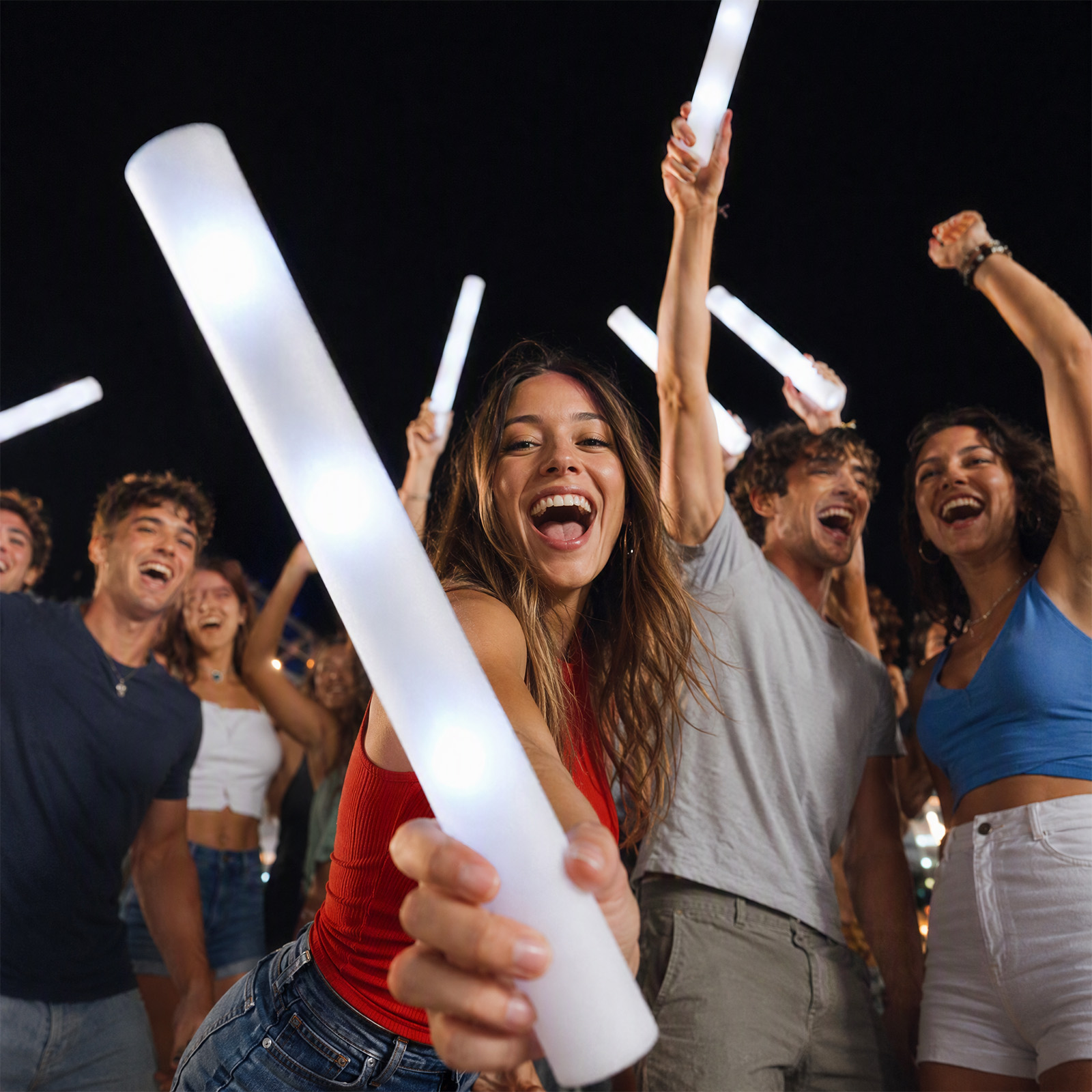Bastões de luz LED brancos reu - Flashing Led Foam Sticks Party avaliação e preço