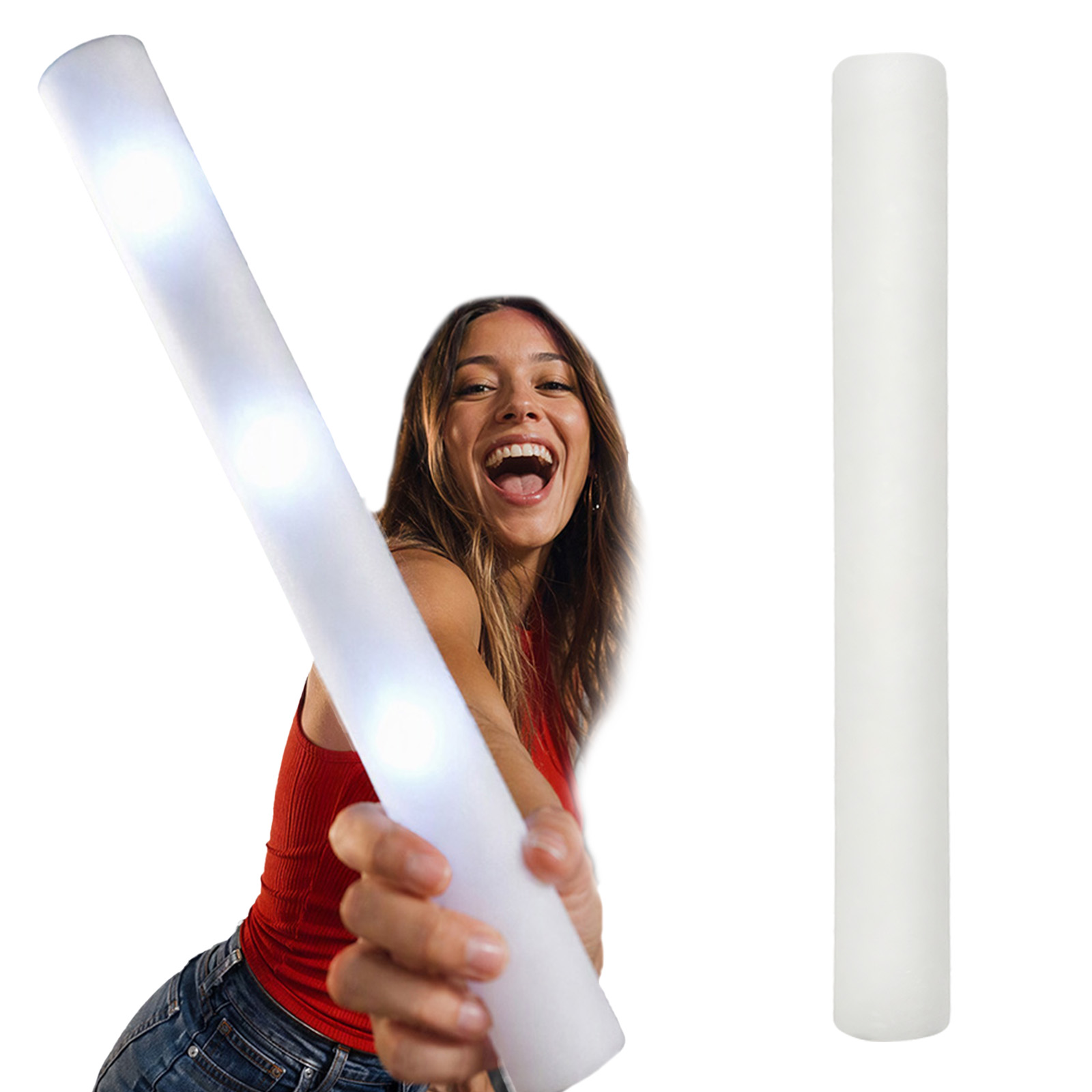 Bastões de luz LED brancos reu - Flashing Led Foam Sticks Party avaliação e preço